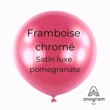 Ballons latex 24" ROND - 60CM  - Framboise chromé Satin Luxe Pomegranate Anagram