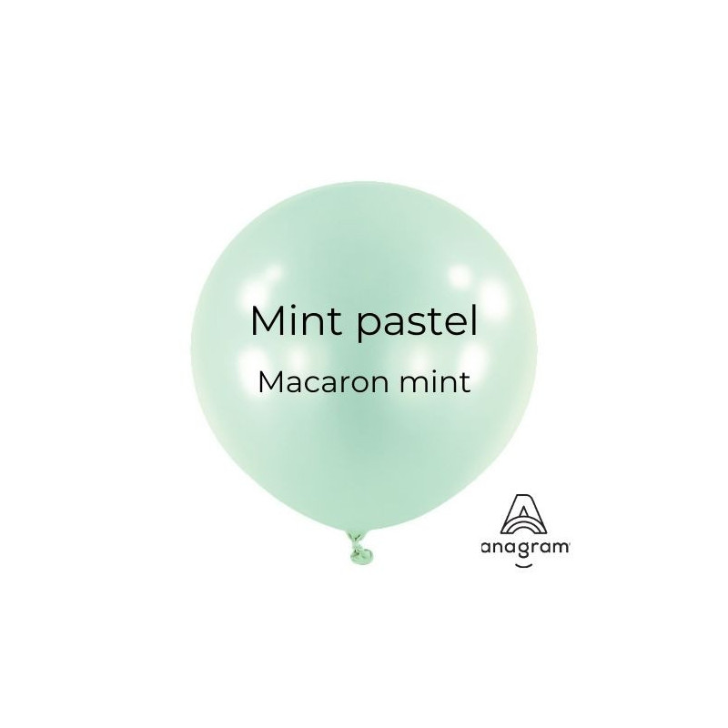 Ballons latex 24" ROND - 60CM  - Mint pastel Mint Anagram