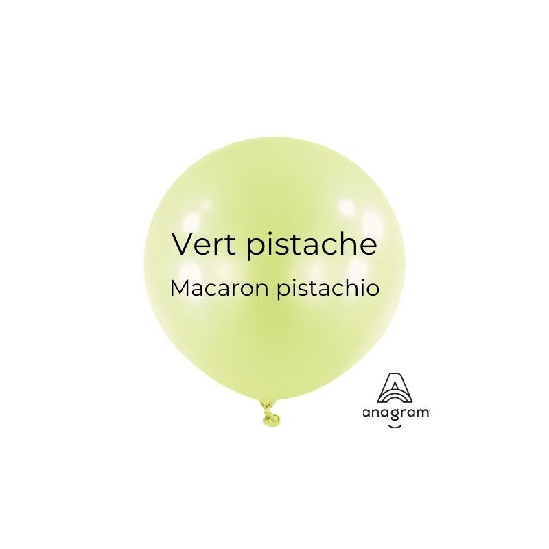 Ballons latex 24" ROND - 60CM  - Vert pistache Pistachio Anagram