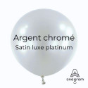 Ballons latex 24" ROND - 60CM - Argent chromé Platinium Anagram