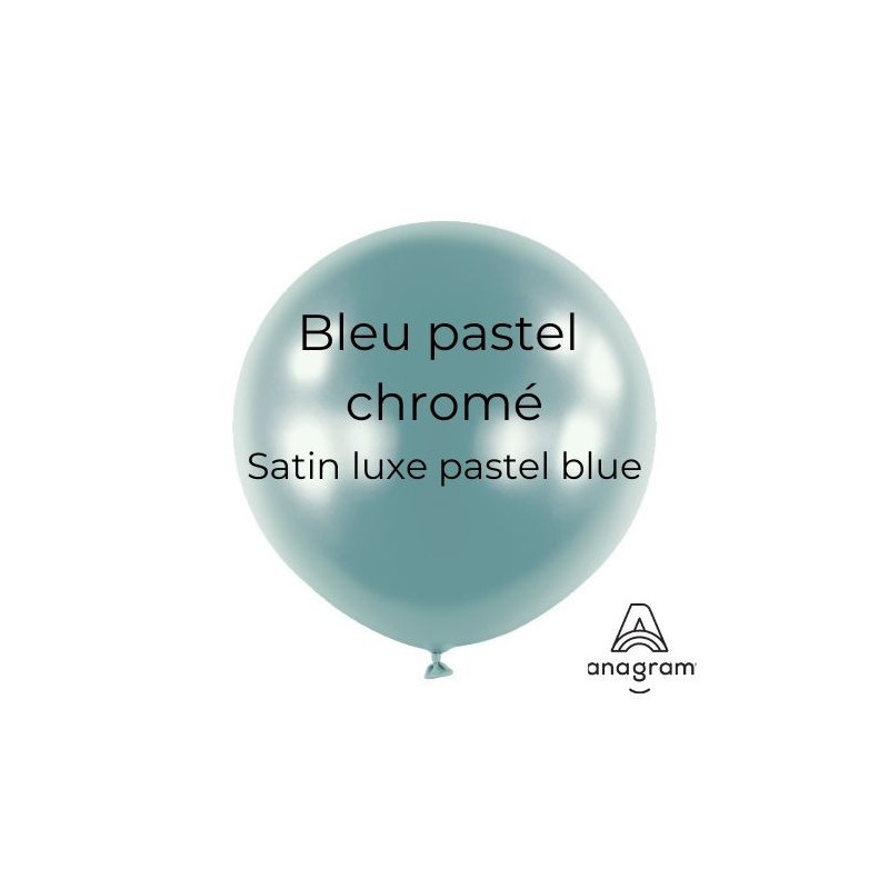 Ballons latex 24" ROND - 60CM - Bleu pastel chromé Satin Luxe Pastel Blue Anagram