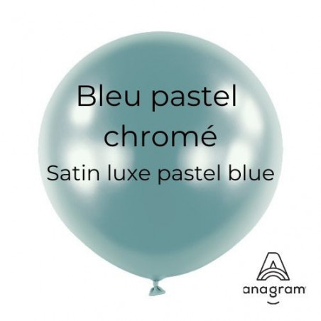 Ballons latex 24" ROND - 60CM - Bleu pastel chromé Satin Luxe Pastel Blue Anagram