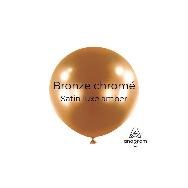 Ballons latex 24" ROND - 60CM - Bronze chromé Amber Anagram
