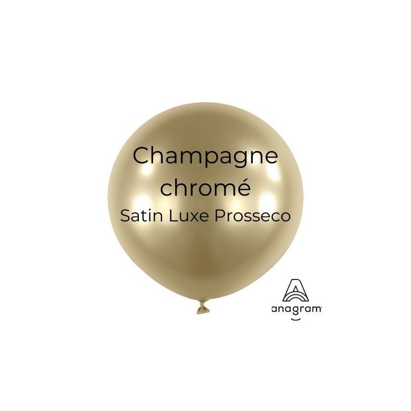 Ballons latex 24" ROND - 60CM - Champagne chromé Satin Luxe Prosecco Anagram