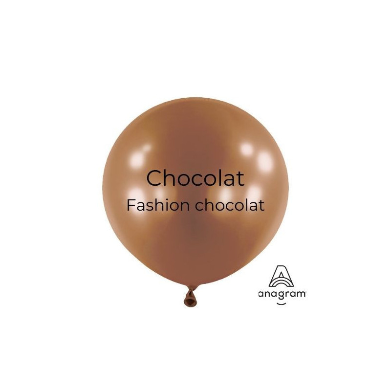 Ballons latex 24" ROND - 60CM - Chocolat Chocolate Anagram