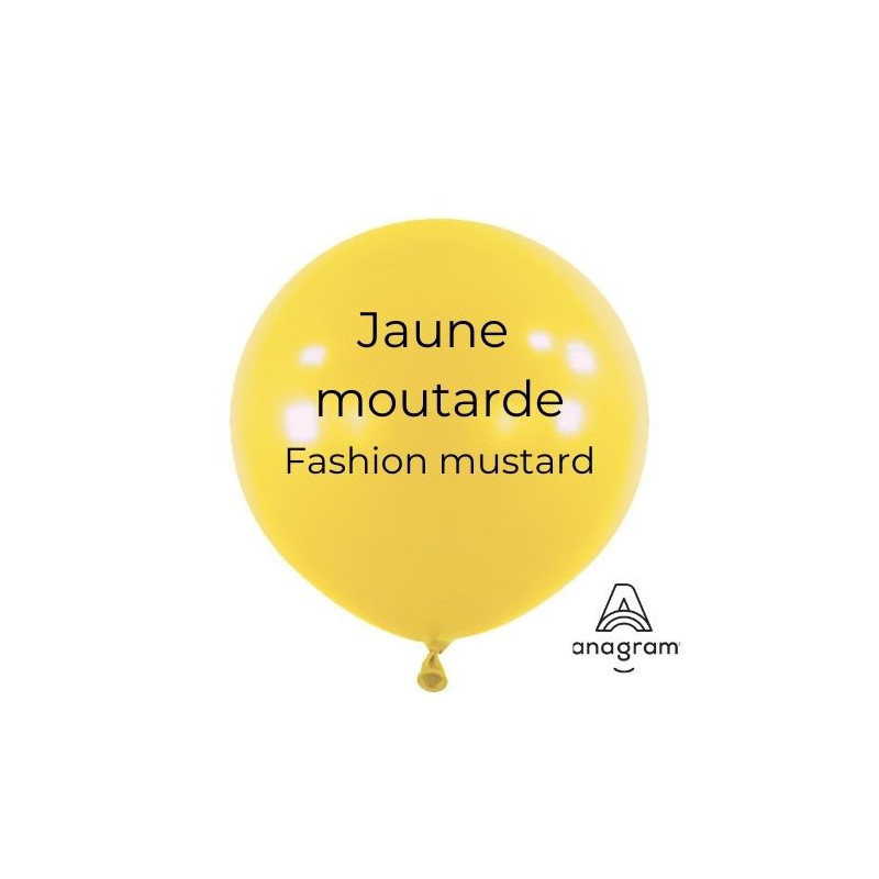 Ballons latex 24" ROND - 60CM - Jaune moutarde Mustard Anagram