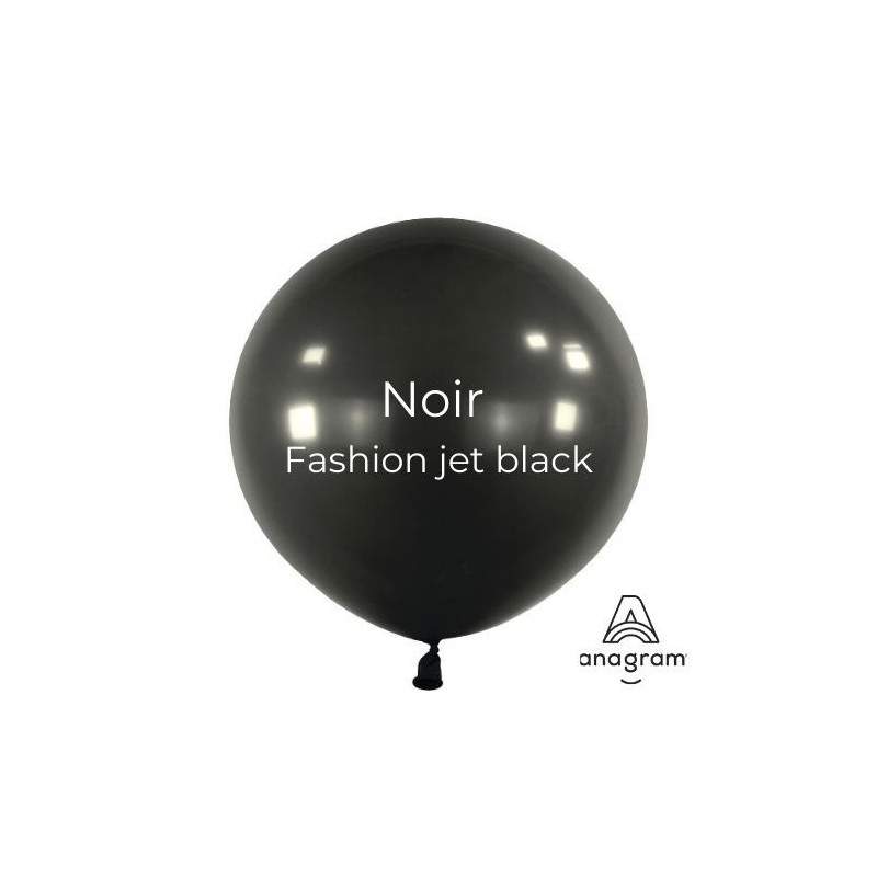 Ballons latex 24" ROND - 60CM - Noir Jet Black Anagram
