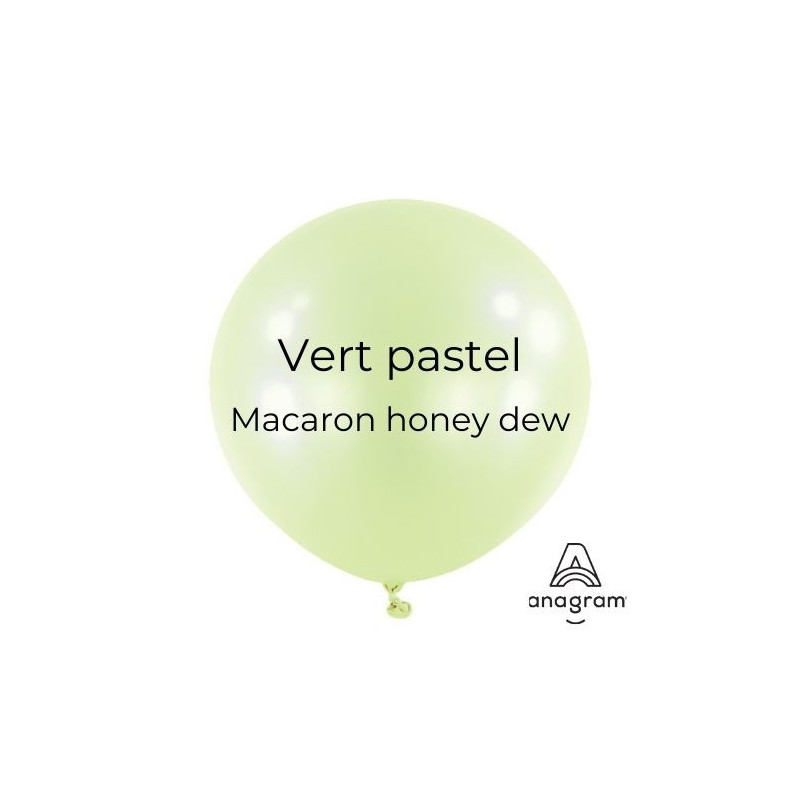 Ballons latex 24" ROND - 60CM - Vert pastel Honey Dew Anagram