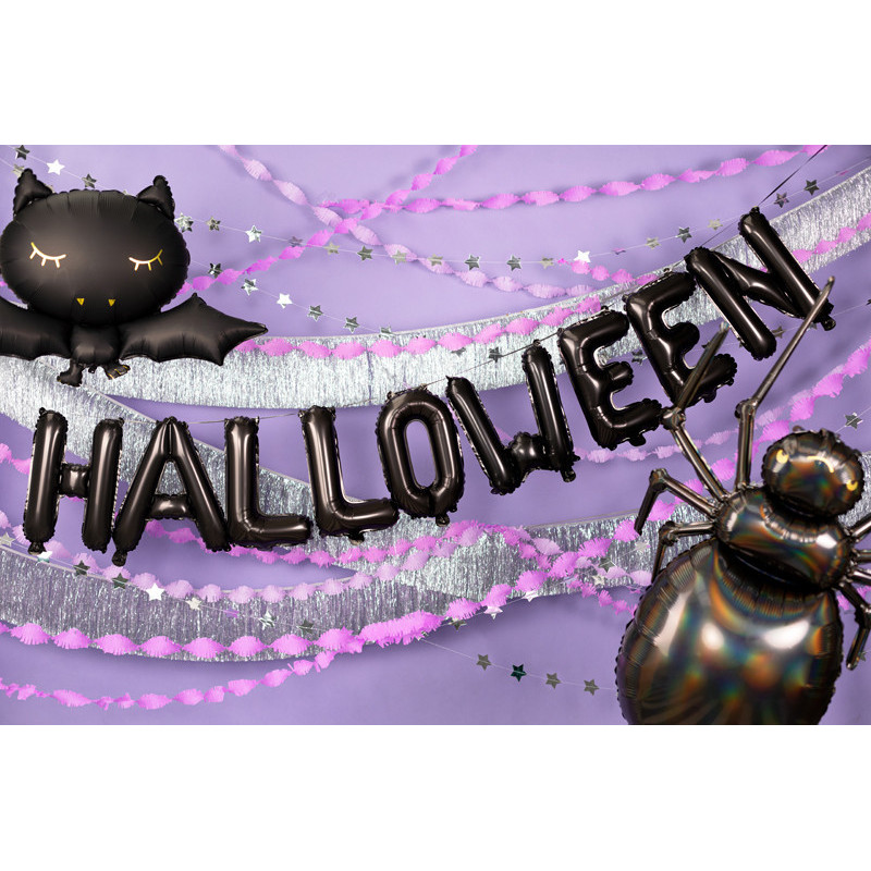 Ballons Lettres Noires "HALLOWEEN" – 35 cm – Gonflage Air