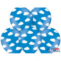 Ballons latex Bleu Nuages Blancs