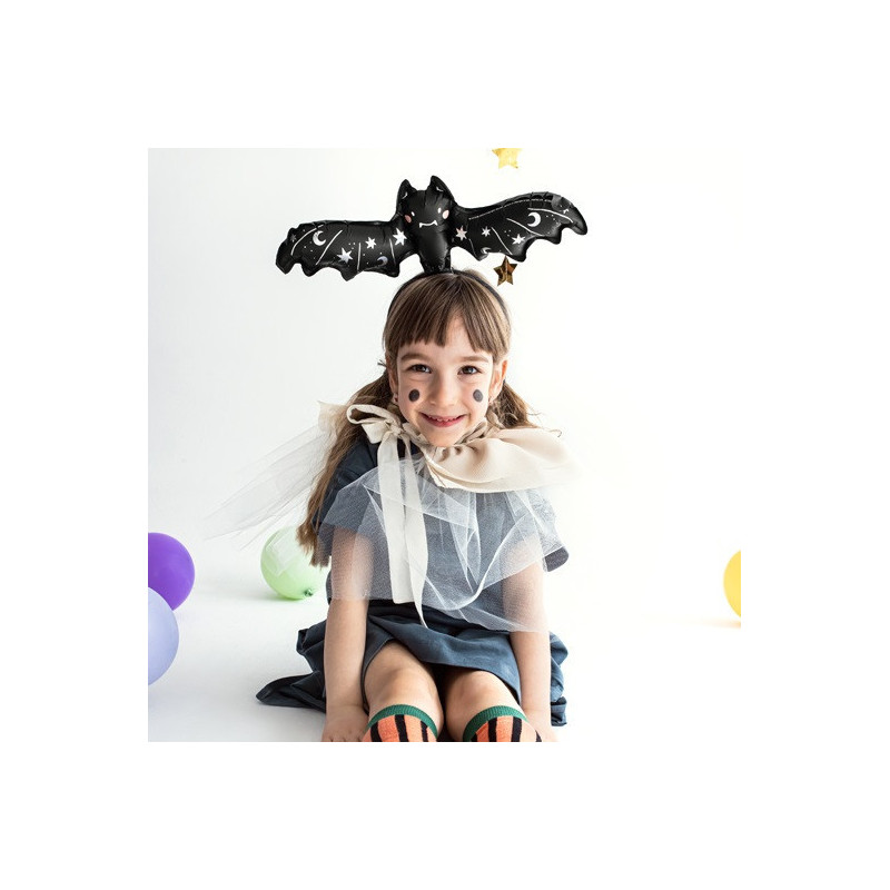 Mini Ballon Alu Chauve-Souris – Noir et Holographique – Gonflage Air – Party Deco