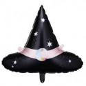 Ballon Mylar Chapeau de Sorcière – Noir Holographique – 66 x 57 cm