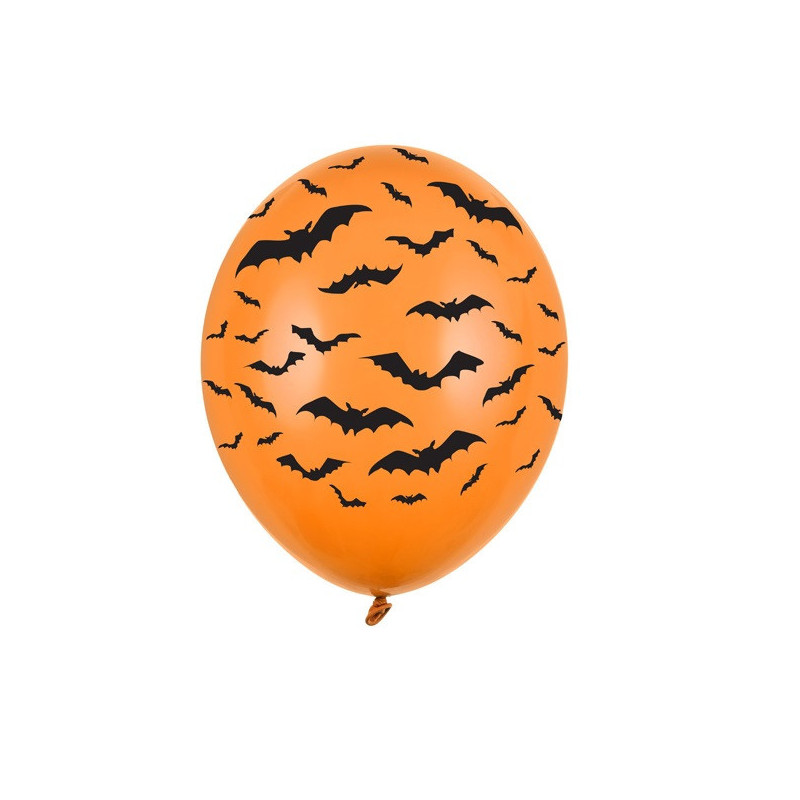 Ballons latex Orange Chauve-souris Halloween
