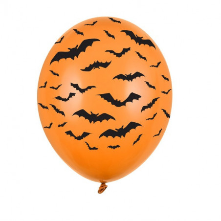 Ballons latex Orange Chauve-souris Halloween