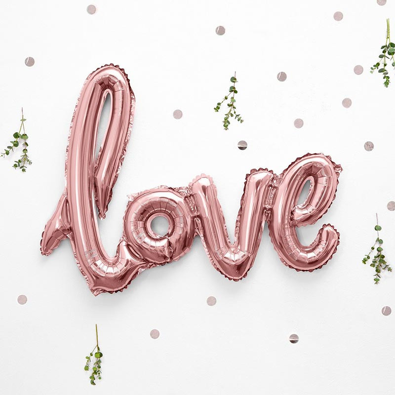Ballon Mylar Mot Love Rose Gold