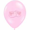Ballons Latex Chausson Bébé Rose Pastel - Party Deco