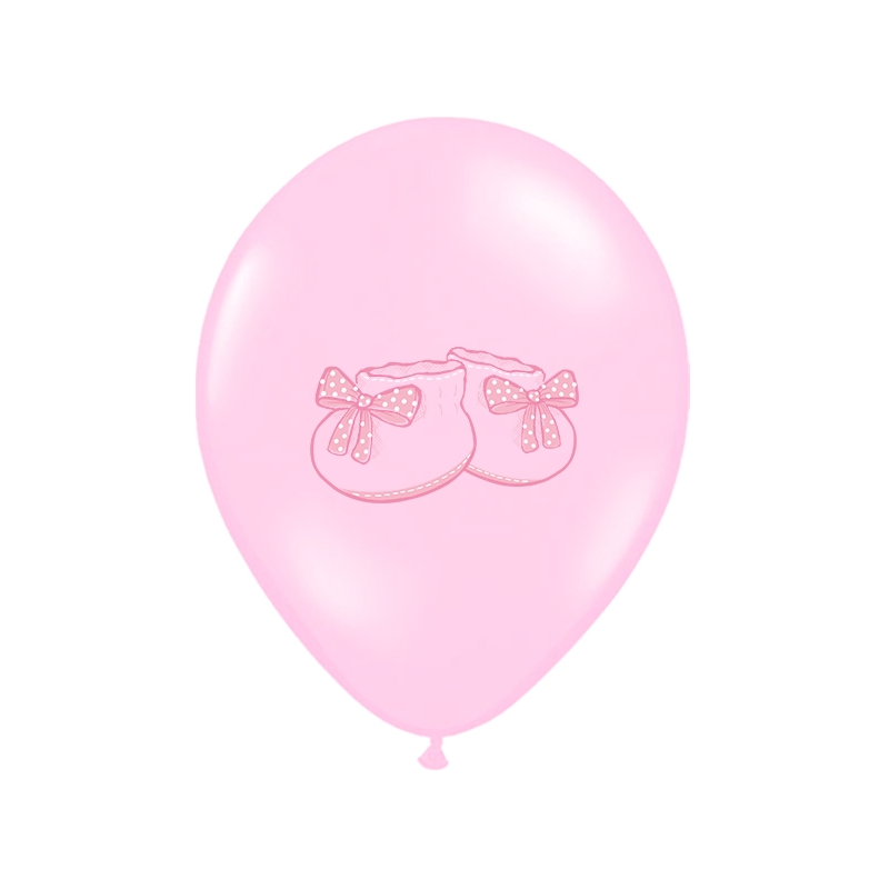 Ballons Latex Chausson Bébé Rose Pastel - Party Deco