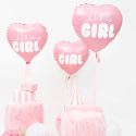 Ballon Aluminium Rond – Rose Pastel "It's a Girl" – 45 cm (18") – PartyDeco