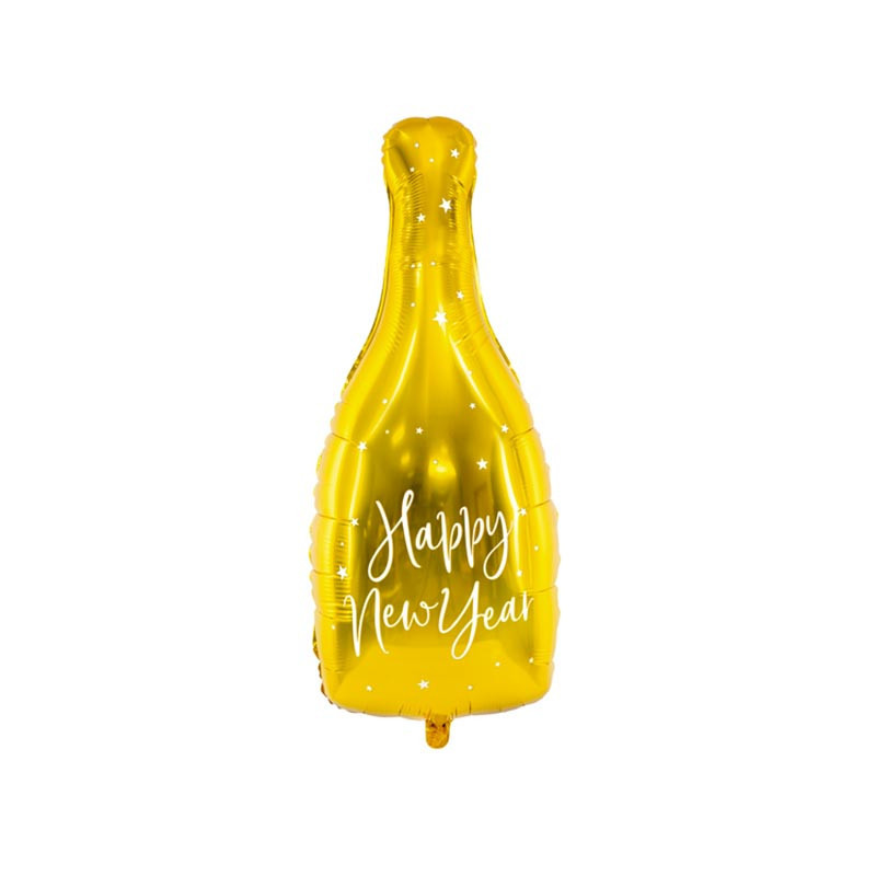 Ballon Alu SuperShape Nouvel An Bouteille de Champagne – Party Deco
