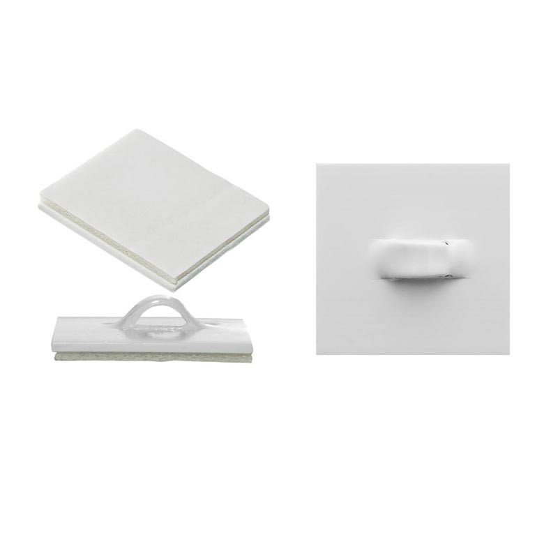 100 Attaches Plates Adhésives en Plastique
