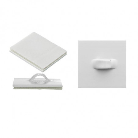 100 Attaches Plates Adhésives en Plastique