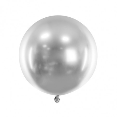Ballon Latex Jumbo Argent Chromé – Party Deco