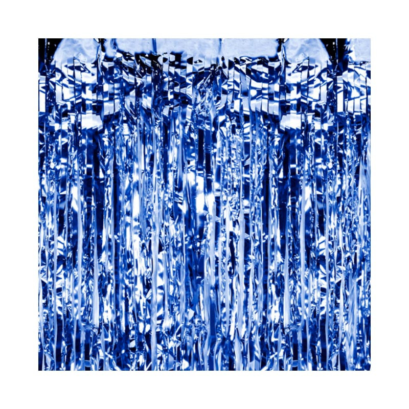 Rideau de Fête Bleu Foncé Brillant – 90 x 250 cm