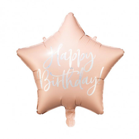 Ballon Aluminium Mylar Étoile – Rose Poudré – 48 cm – PartyDeco