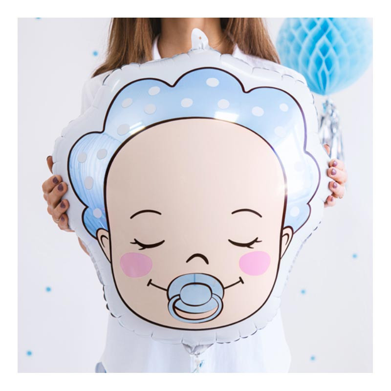 Ballon Mylar Mat Tête de Bébé Garçon Baby Boy - Party Deco