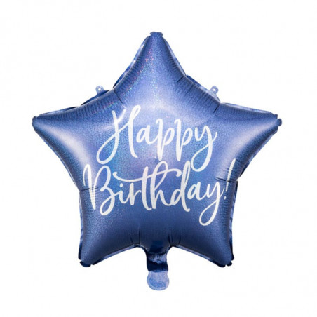 Ballon Aluminium Mylar Étoile – Bleu – 48 cm – PartyDeco