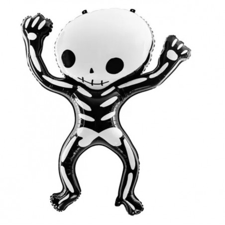 Ballon XL Squelette Noir et Blanc – Party Deco