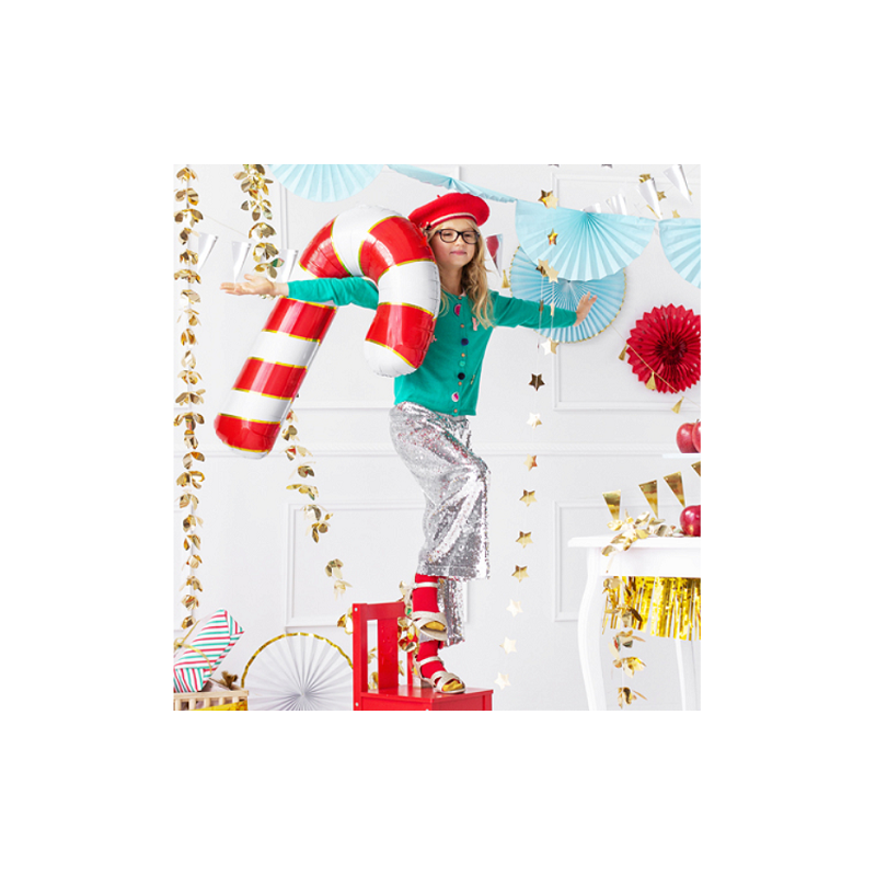 Ballon SuperShape Canne à sucre Noël rouge et blanc – Party Deco