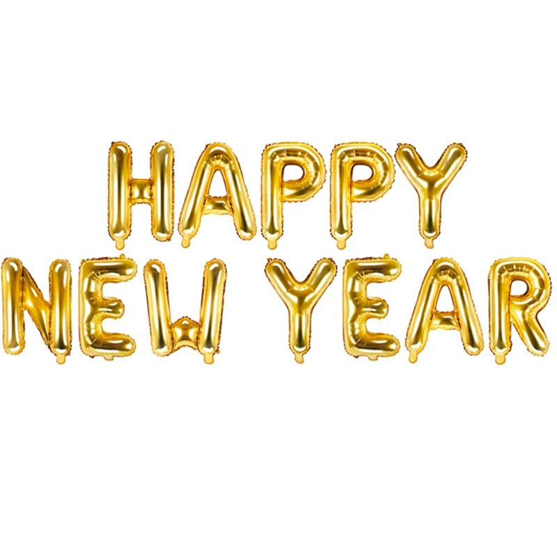 Ballon Lettres Happy New Year Doré – Party Deco
