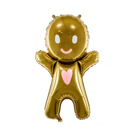Ballon SuperShape Bonhomme Pain d’Épice Gingerbread Marron – Party Deco