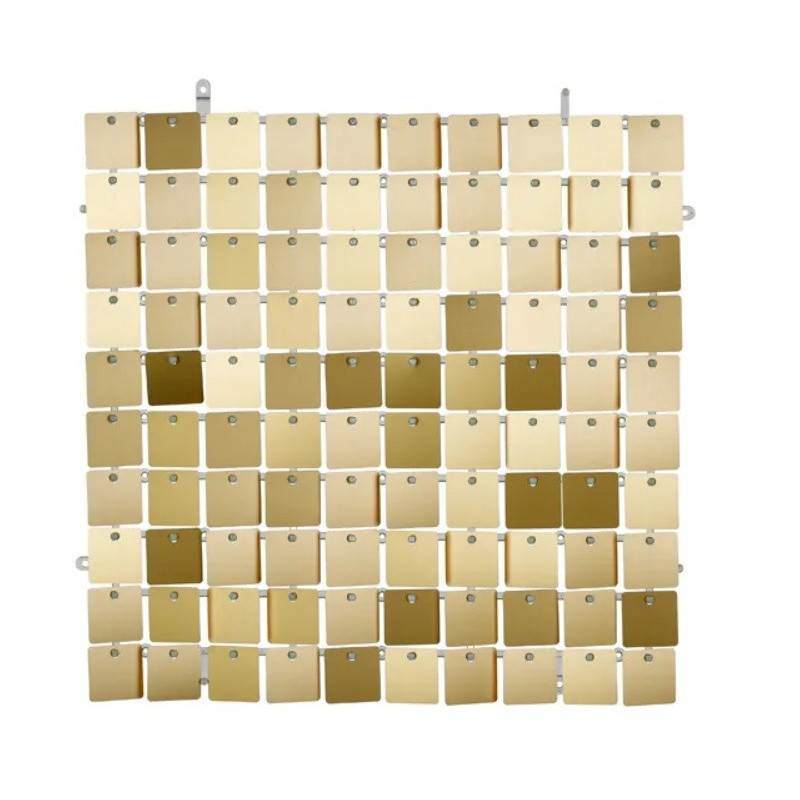 Panneaux Mur à Paillettes 30 X 30cm Sequin Doré
