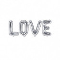 Ballons Lettres Mylar Love Argent – Party Deco