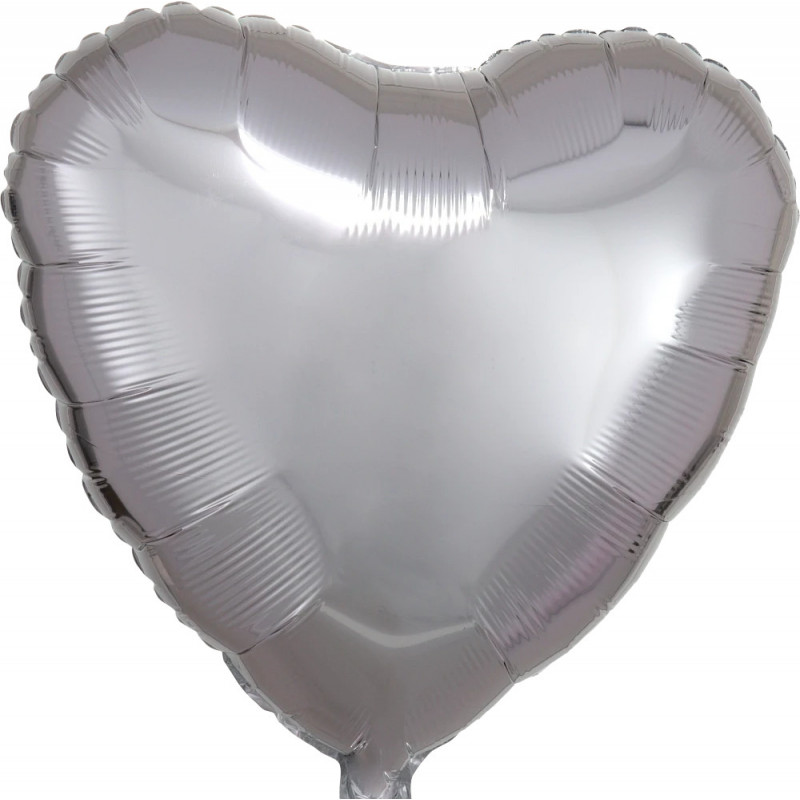 Ballon Alu Coeur Argent métallisé Anagram