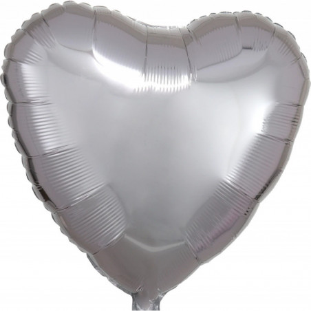 Ballon Alu Coeur Argent métallisé Anagram