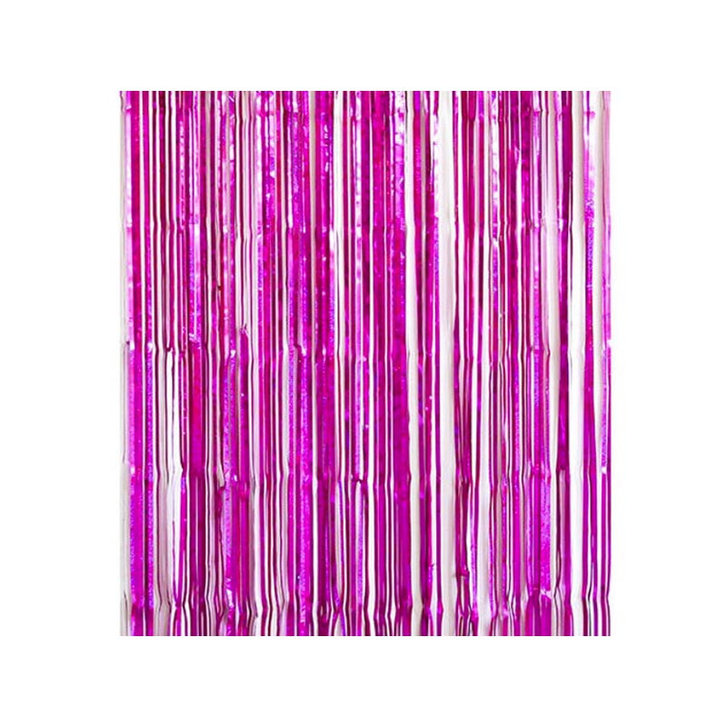 Rideau à Franges Rose Fuchsia Métallisé – Décoration Sweet Table – Party Deco