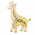 Ballon Alu XL Girafe Crème et Doré Chromé - Party Deco