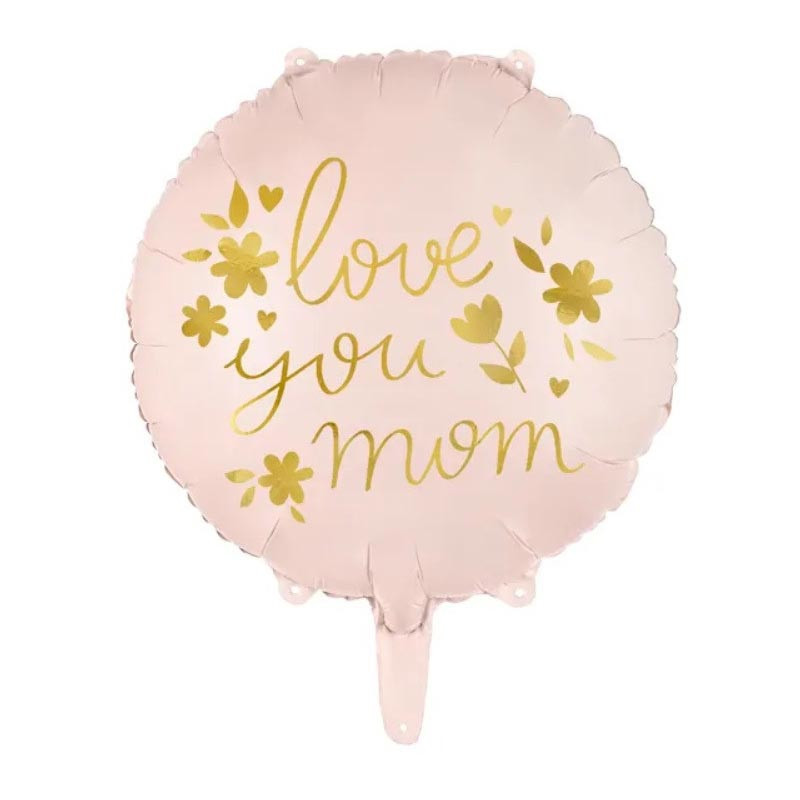 Ballon Mylar Rond Rose Poudré Love You – 45 cm – Party Deco