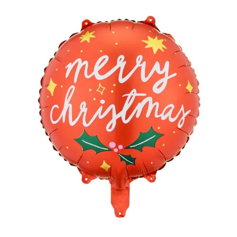 Ballon Rond Noël Merry Christmas 35 cm – Party Deco