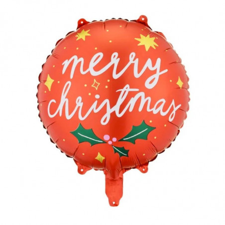 Ballon Rond Noël Merry Christmas 35 cm – Party Deco