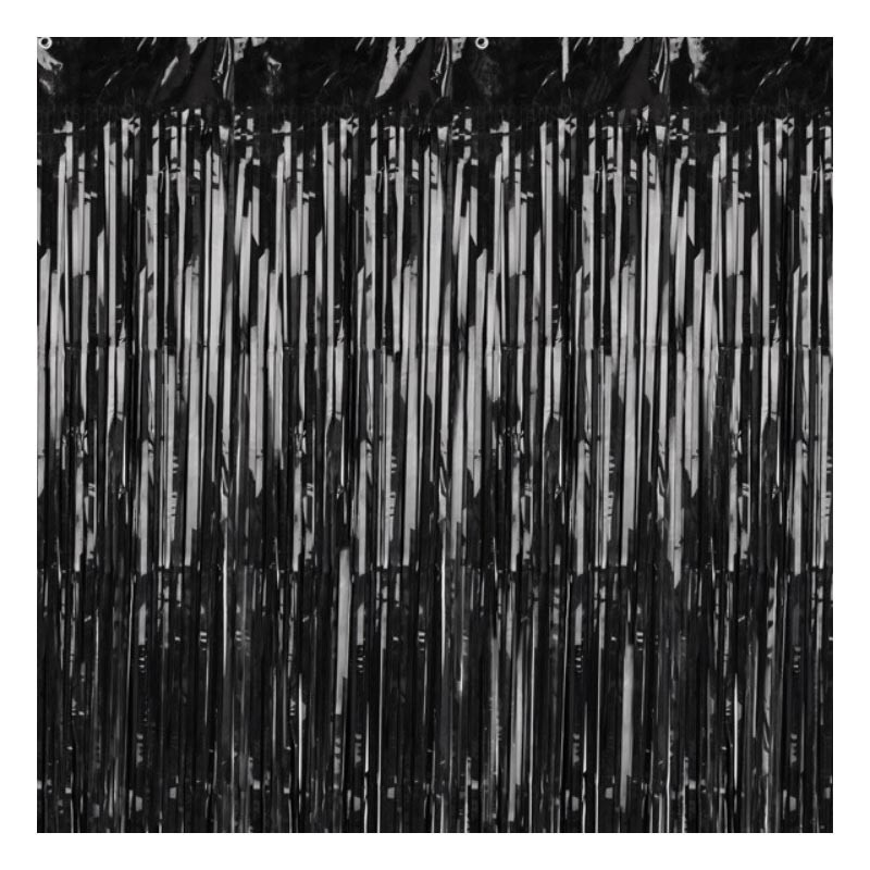 Rideau de Fête Noir Brillant – 90 x 250cm