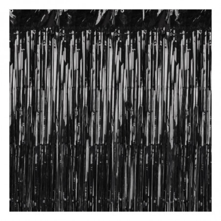 Rideau de Fête Noir Brillant – 90 x 250cm