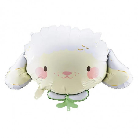 Ballon Aluminium Mouton Brebis Blanc Mat - Party Deco