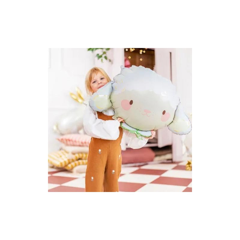 Ballon Aluminium Mouton Brebis Blanc Mat - Party Deco