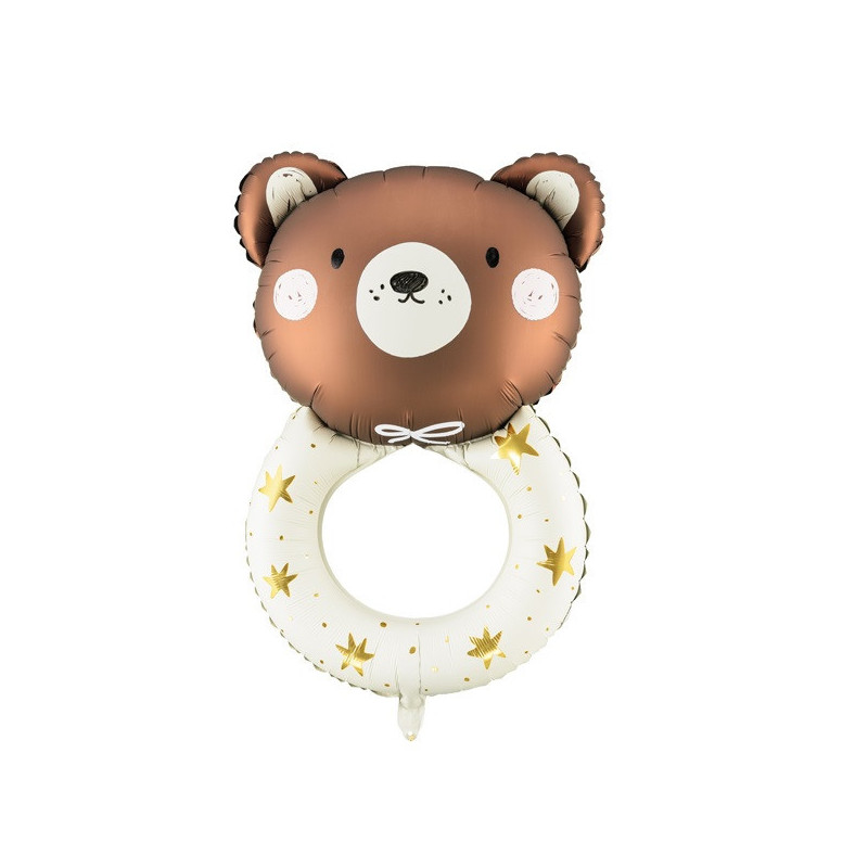 Ballon Aluminium Hochet Ourson Teddy – Beige et Marron – PartyDeco
