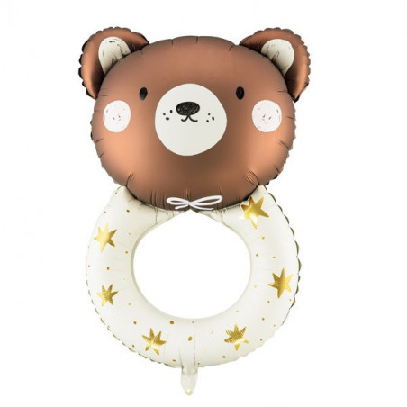 Ballon Aluminium Hochet Ourson Teddy – Beige et Marron – PartyDeco