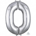 Ballon Alu Chiffre 0 Zéro - Argent Anagram